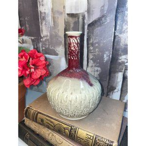 Studio Art Pottery Ceramic Bud Vase Drip Glaze Brutalist Design Signed